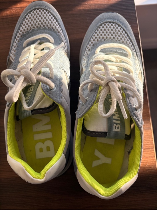 Bimba Y Lola Shoes - Bimba y Lola Light Gray & Lime Green Sneakers